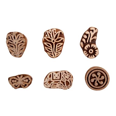 Set of 6 Piece New Mix Wooden Printing Block